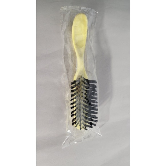 Vintage Style Yellow Hair Brush Boar Bristle Teasing Styling Grooming New - Picture 5 of 5